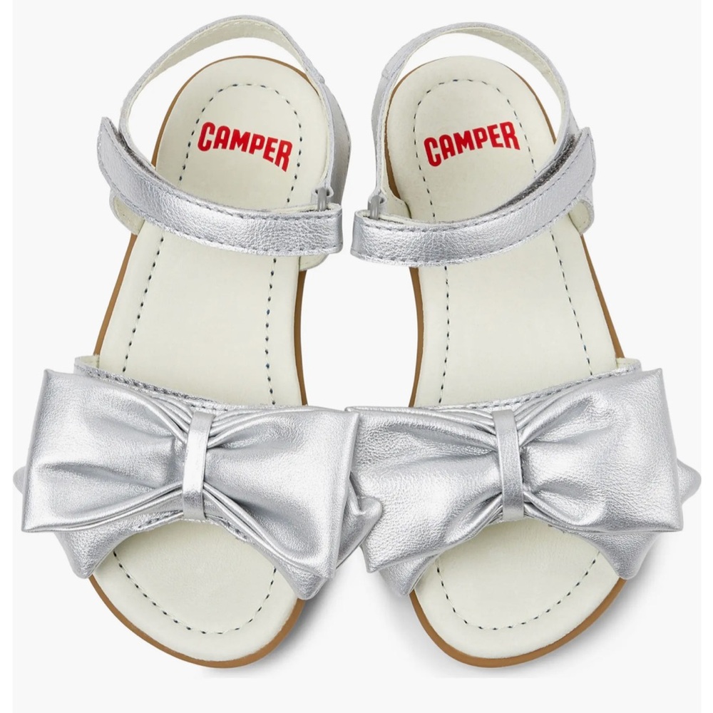 NWT - Camper Kids Silver Sandals